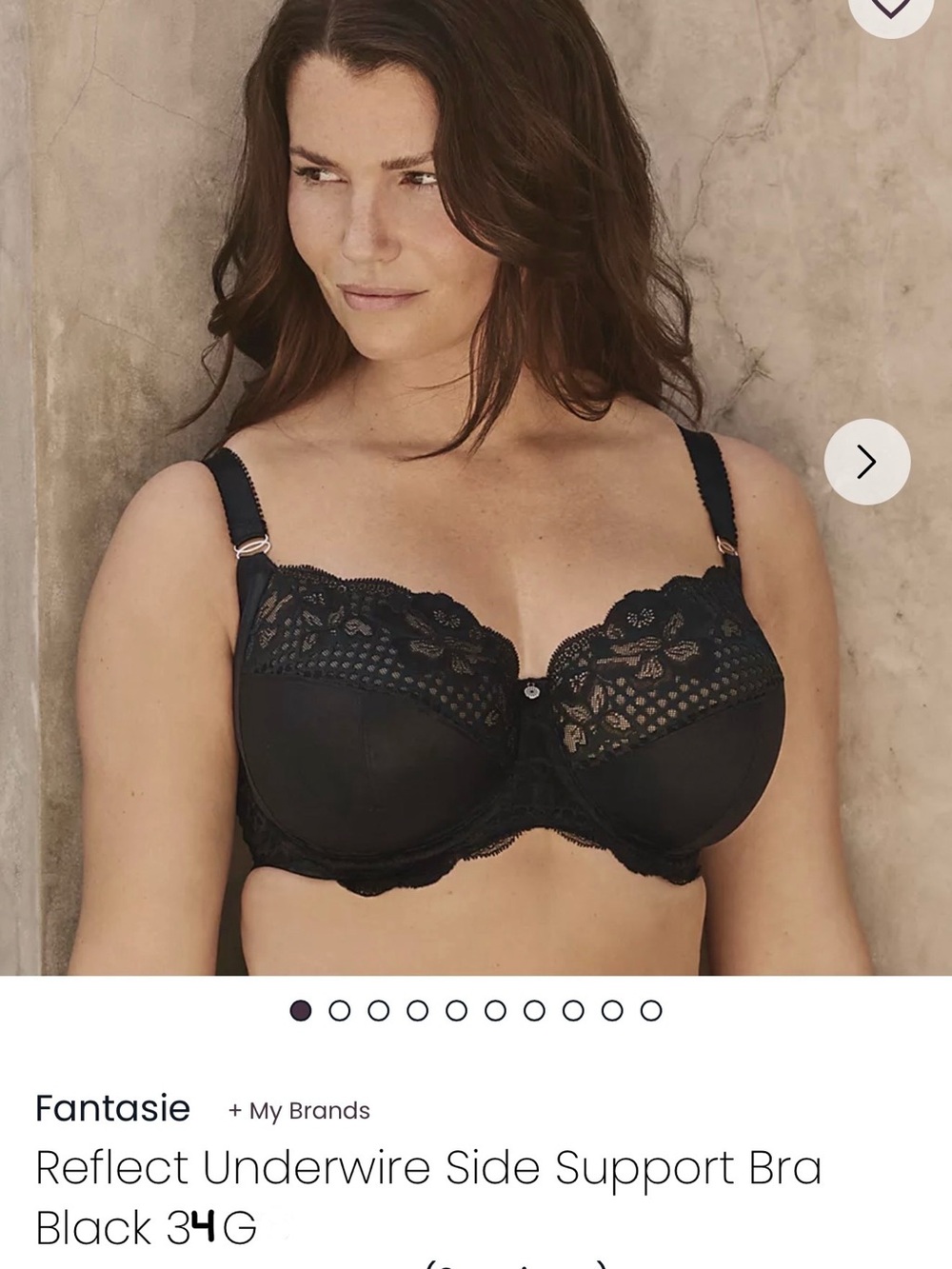 Fantasie Black Lace-Top Underwire Side Support Bra